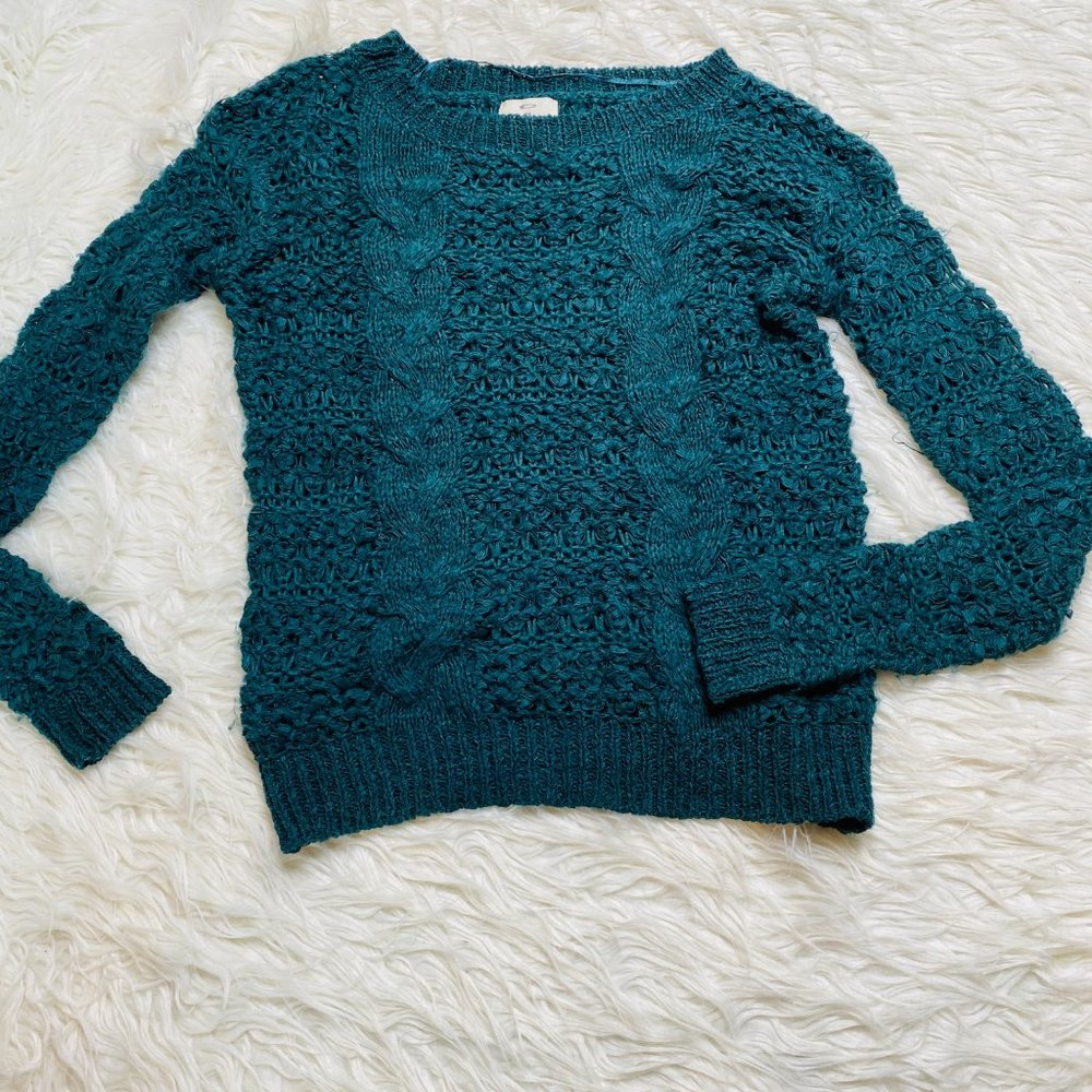 Pins & Needles Boat Neck Teal Knit Sweater Pullover‎ Womens Size XS